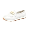 thumbnail image 3 of YOUYEDIAN Loafers for Women Chain Deco Fashion Non Slip Versatile Round Toe Flats Casual Outdoor Platform Dress Shoes, 3 of 5