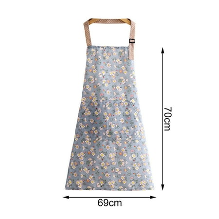 

Realyc Cooking Apron Oil-proof Comfortable Practical Women Floral Print Cooking Apron Cleaning Bib