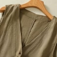 thumbnail image 2 of Womens Cotton Linen Vest Casual Loose V Neck Sleeveless Vests Jacke Fall Outfits Fashion Clothes Tops Coats Jacket Khaki Outerwear Vests For Women L, 2 of 5