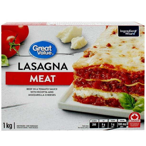 Great Value Meat Lasagna, 1 kg Walmart.ca
