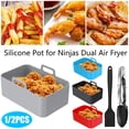 thumbnail image 1 of Lieonvis Air Fryer Silicone Pot for Ninja Foodi Dual DZ201 DZ401Reusable Air Fryer Silicone Basket for Ninja 8 QT Air Fryer Basket,Air Fryer Accessories, 1 of 10