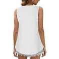 thumbnail image 4 of ZQGJB Ribbed Knitted Tank Tops for Women Casual Summer Sleeveless Round Neck Cami Workout Tees Shirt Loose Flowy Comfy Tunic Blouse White S, 4 of 7