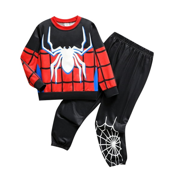 PatPat Kid Boy Pullover Spider Sweatshirt and Jogger Set 2 Piece Size 5-12