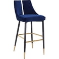 thumbnail image 1 of Meridian Furniture Sleek Navy Velvet Stool (Set of 2), 1 of 4