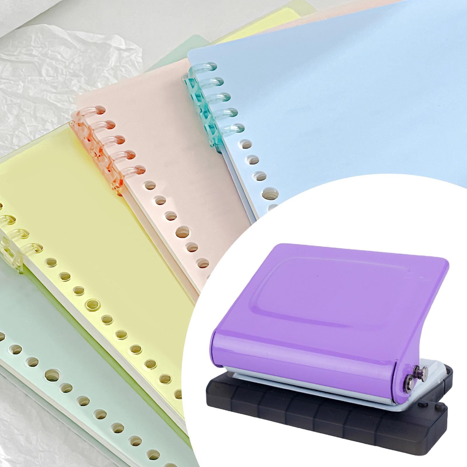 Abbraccia s Punch Paper Punch Effortless Punching, Heavy Duty, Reusable Paper Puncher Mini Paper Punch for Binder Crafting Office Violet