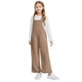thumbnail image 4 of NAISIBABY Girls Fleece Overalls, Soft Loose with Bib Pockets Adjustable Buttons Strap Fall Winter Warm Jumpsuits Khaki 14T, 4 of 8