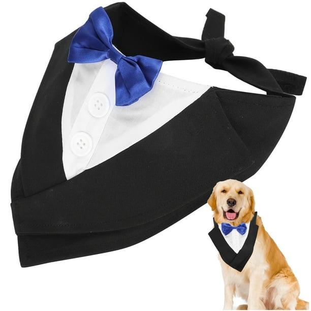 Rdeghly Warm Soft Cotton Padded Coat Pet Dog Jacket Dog Dog Coats Jackets Pet Dog Suit Set Bow Tie Shirt For Formal Blue