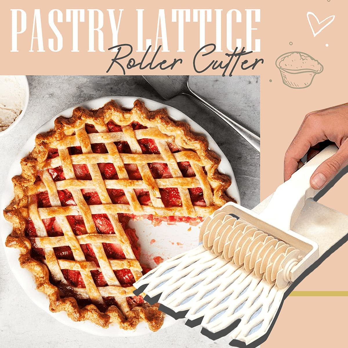 DIY Baking Tool Cutter Pastry Mold Dough Lattice Cutter Rolle Lattice Roller Cutter Craft Dought Cookie Pie Pizza Bread Pastry Home Kitchen Tools Plastic lattice cutter Plastic lattice cutter Walmar...