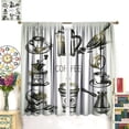 thumbnail image 4 of Vintage Coffee Curtains, Retro Brewing Equipment Doodle Sketch Grinder French Press Plastic Cup Scoop Window Drapes for Kitchen Living Room Bedroom Cafe 2 Panel Set, 84x84 Inch, 4 of 6