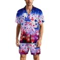 thumbnail image 1 of PRIYAL Men's Short Sleeve Pajama Sets Button Down Collar Sleepwear Soft Lounge Pjs Set Lightweight Men's Outfits, 1 of 9
