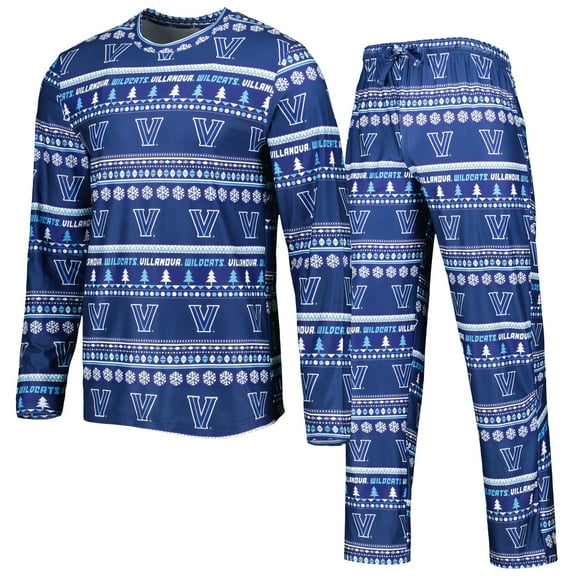 Men's Concepts Sport Navy Villanova Wildcats Swivel Long Sleeve Top & Pants Sleep Set