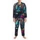 thumbnail image 3 of Fotbe Colorful Flower Tiger Pijama de Hombre con Estampado de Manga Larga, Conjunto de 2 Piezas, Ropa de Dormir Suave y Cómoda con Bolsillos-Small, 3 of 7