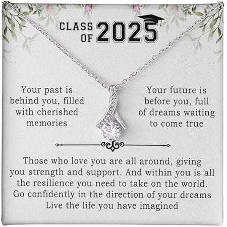 Alluring Beauty Necklace for Daughter, 2025 Jewelry High School Graduate Gifts for Daughter, Graduation Gifts for Her 2025 College, Inspirational Graduation Gift For Women