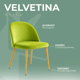 thumbnail image 2 of Sillas de Comedor de Terciopelo con Patas de Acero Acabado Tipo Madera Estilo Moderno - Sillas de Comedor Tapizadas Minimalista con Relleno Suave Set 2 Piezas Verde Limon, 2 of 5