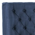 thumbnail image 2 of SAFAVIEH London Retro Winged Tufted Headboard with Flat Nail Heads, Twin, Navy, 2 of 4