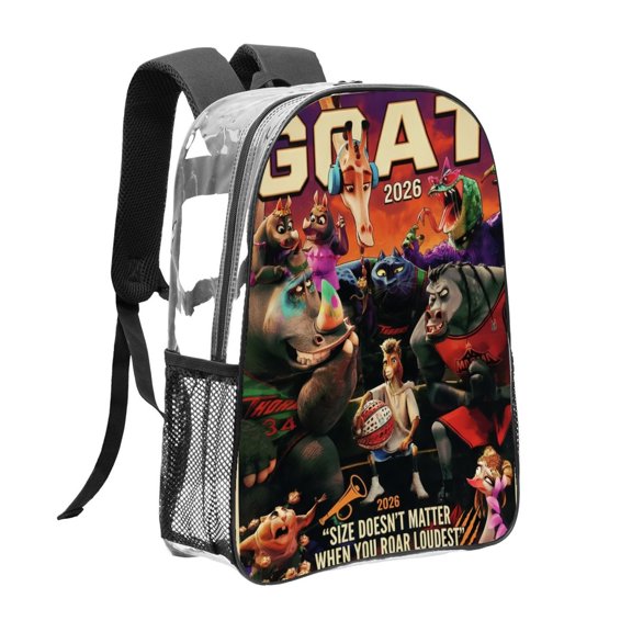 GOAT Movie Pattern Transparent Backpack Lightweight And fashionable Showcasing Personality And Leading The Trend