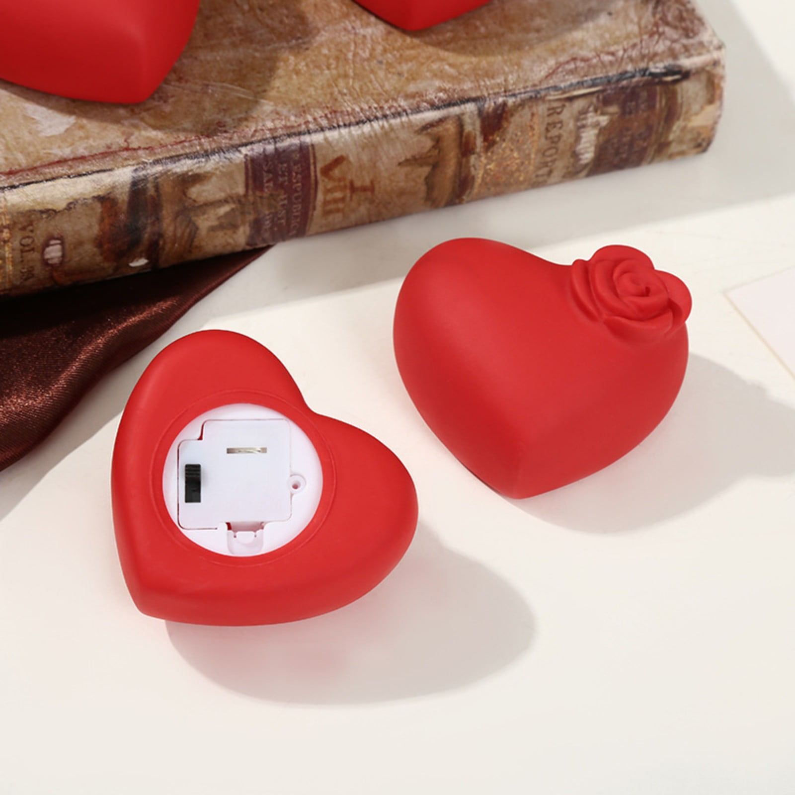 Heart Shaped Silicone Soap Mold with Rose Design Perfect for DIY Crafts, Candle Making, and Baking Projects