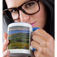 thumbnail image 2 of 3drose, Sunrise and Mt. Hood with Spring Wildflowers, Washington, 15oz Two-tone Blue Mug, 2 of 6