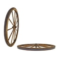 thumbnail image 5 of 36 in Steel-rimmed Wooden Wagon Wheels - Decorative Wall Decor, Set of Two, 5 of 9