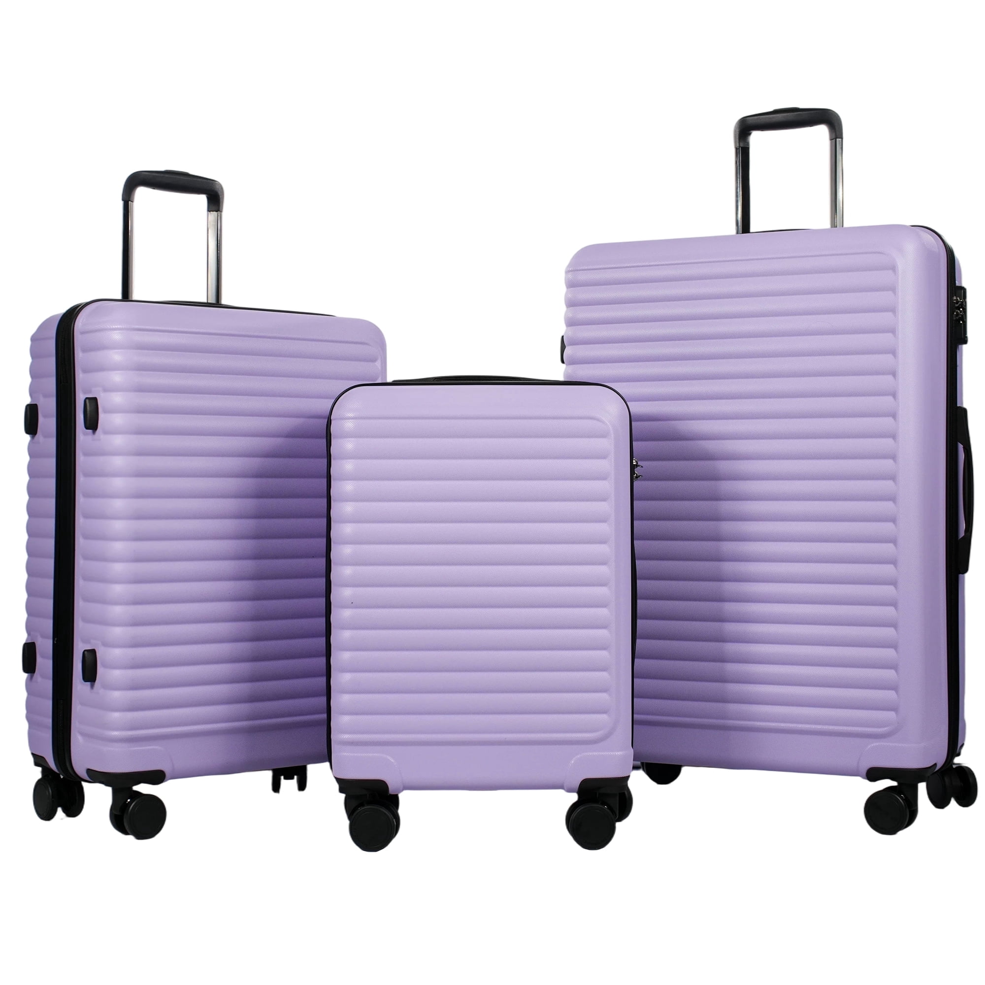 Zimtown 3 Piece Hard Shell Spinner Luggage Set, Durable ABS