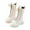 Beige-3, variant on CYRBOKO Girls' Riding Boots, Leather Side Zipper Fall Lace Up Knee High Boots Black Size 13.5 (Little Kids)