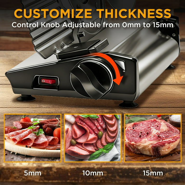 Valley Sportsman 8.7'' Electric Meat Slicer, with Stainless Steel