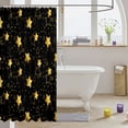 thumbnail image 3 of Manfei Lovely Stars Shower Curtain 72Wx84L,Galaxy Theme Bathroom Shower Curtain,Black Gold, 3 of 5