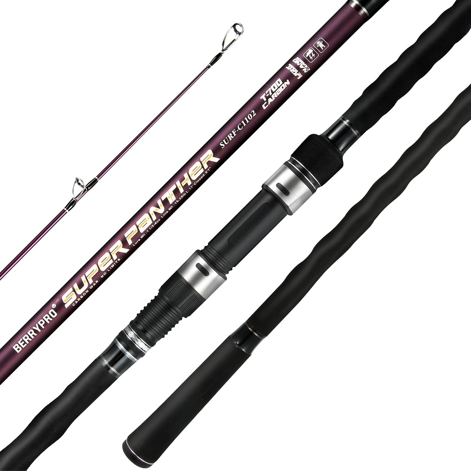 BERRYPRO Surf Spinning Fishing Rod Graphite Spinning Rod 11'-2pc 