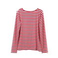 thumbnail image 1 of Hauts Décontractés à Rayures Rouges et Blanches pour Femmes, Col à Manches Longues, Chemise Ample, 1 of 7