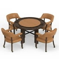 thumbnail image 3 of Georgio Dining and Poker Foldable 5-piece Set - Saddle Brown Faux Leather Insert, 3 of 10