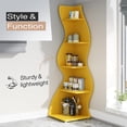 thumbnail image 4 of Tribesigns Wavy Corner Shelf Set of 2, Modern 5-Tier Bookshelf with Curvy Shape, Unique isplay Shelf for Living Room Small Space (Yellow), 4 of 8