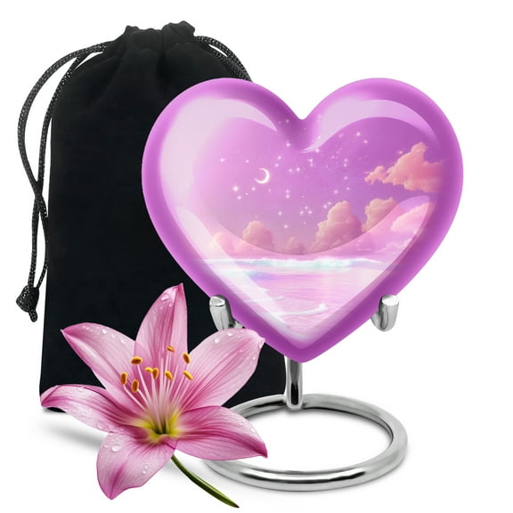 Large Pink Ocean Urns For Adult Male Ashes - Cremation Urn For Human Ashes Adult Female - Funeral Memorial Ashes - 10 Inch