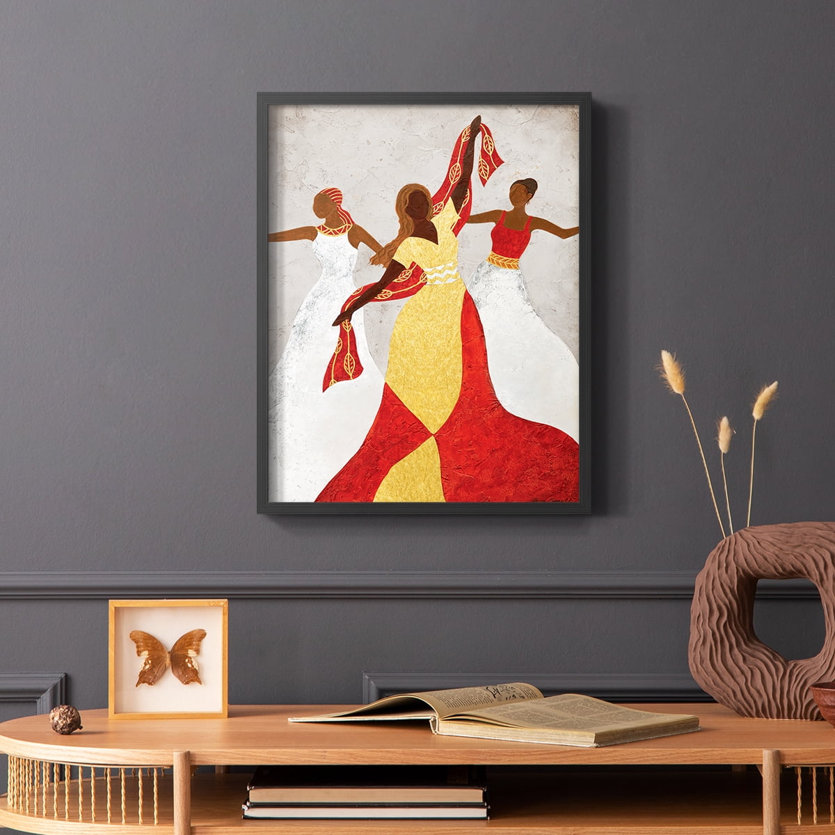 Golden Celebration in Black Solid Wood 8 x 10 Framed Print