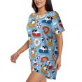 thumbnail image 2 of Kdxio Dogs With Pool Floats Print Pajamas Sets for Women Short-Sleeved Pjs with Lounge Shorts Two Piece Sleepwear S-4XL, 2 of 5