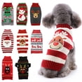 thumbnail image 2 of Ropa de moda para perros, suéter de punto con ciervos navideños, traje para chihuahua y bichón, abrigo para cachorros, chaqueta cálida para otoño e invierno, ropa para mascotas, 2 of 5