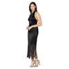 JILL JILL STUART Fringe Detail Midi Black