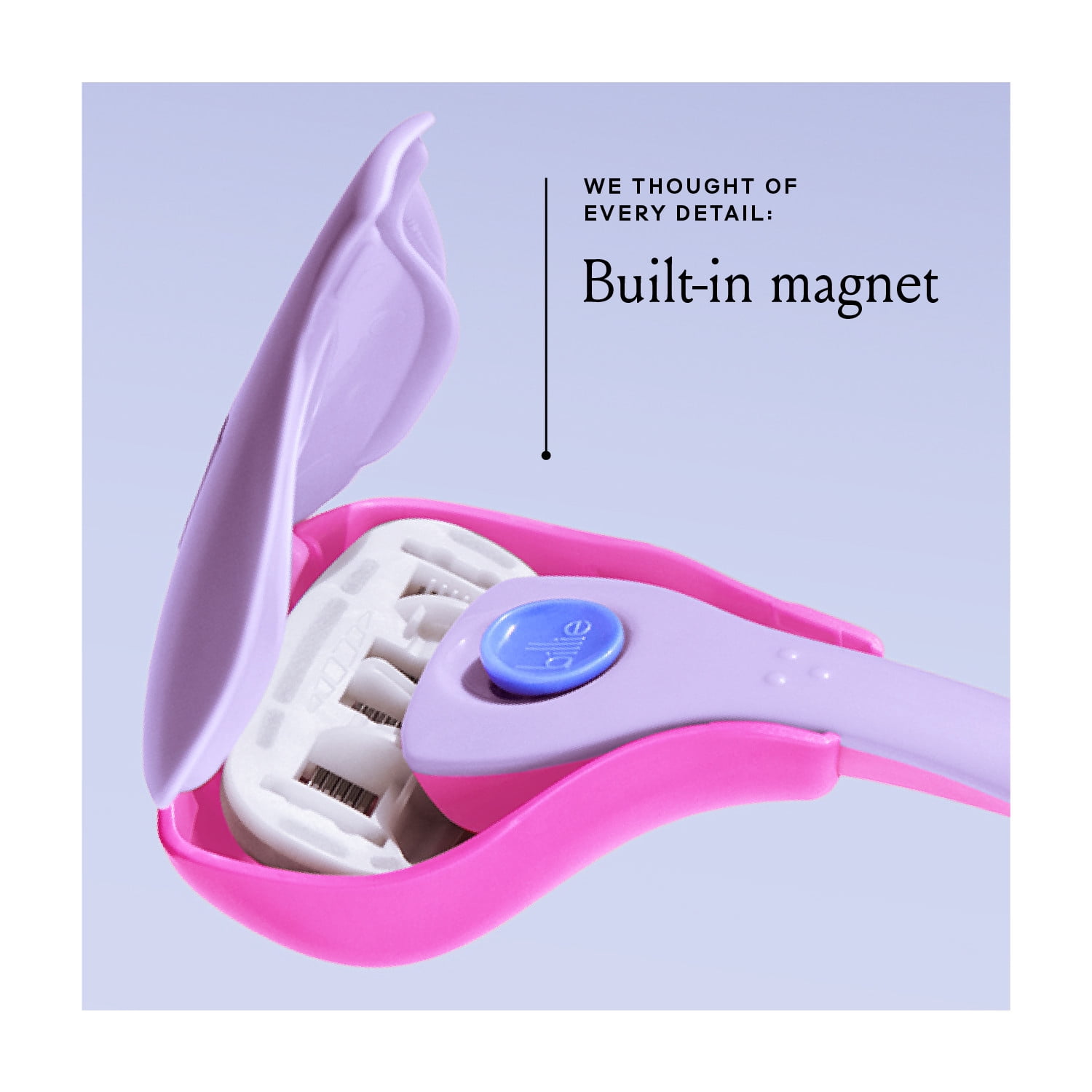 Billie 5-Blade Women's Razor Travel Case, Lilac Color, All Skin Types, 1 Ct