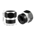 thumbnail image 4 of Motoforti Universal Color Tire Valve Cap Hexagon Shape Aluminum Alloy Black 4 Pcs, 4 of 7