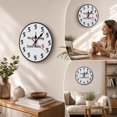 thumbnail image 4 of PONPRNGY Wooden Round Wall Clock Silent 9.8" Rustic Battery Operated Clock Home Decor for Living Room, Kitchen, Bedroom, and office, 4 of 6