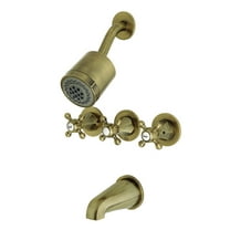 Kingston Brass KBX8133BX Metropolitan Three-Handle Tub and Shower Faucet, Antique Brass