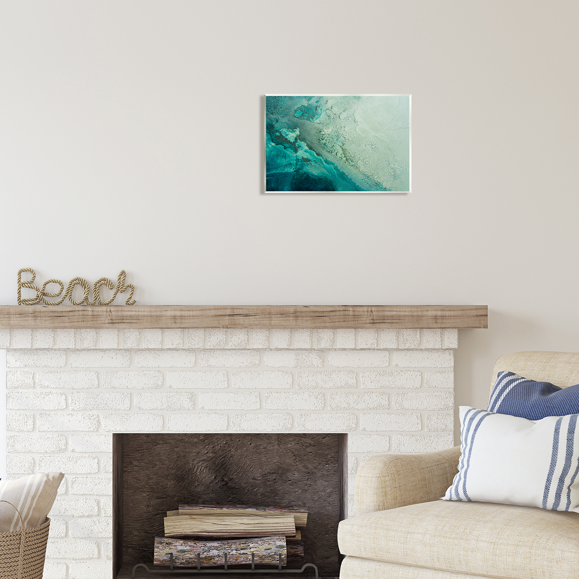 Stupell Industries Aerial View Tide Pool Landscape Painting Unframed Art Print Wall Art, 15 x 10