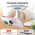 thumbnail image 2 of Dteck for iPhone 13 Mini Case with Ring Stand Cover,Hybrid Shockproof Impact-Resistant Bumpers Protective with Built-in Ring Stand Ring Kickstand for Apple iPhone 13 Mini (White/Pink), 2 of 8