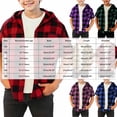thumbnail image 3 of Xyant Boys Girls Plaid Flannel Shirts Unisex Kids Short Sleeve Casual Button Down Shirt with Hood (Purple,6-7 Years), 3 of 5