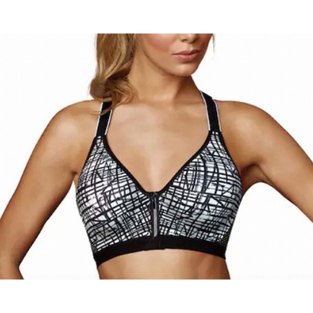 Maidenform Sports Bras Women's Sports Bra White CMesh ZipFront 44