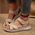 thumbnail image 2 of Dakaela Women's Walking Sport Sandals Lightweight Open Toe Strappy Hiking Camping Summer Shoes with Adjustable Straps and Arch Support Khaki 8.5, 2 of 6