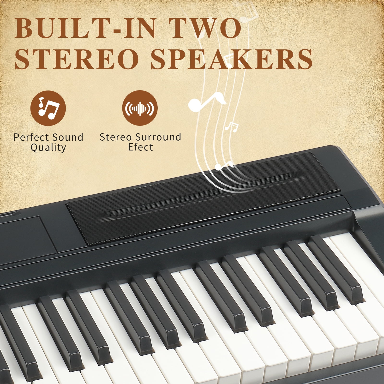 Ktaxon 88-Key Weighted Digital Piano with Dual Bluetooth, Headphone – Upright Electric Keyboard – Matte Black