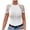 White, variant on Spring Summer Casual Contrast Lace Raglan Sleeve Short Sleeve Round Neck Top Shirt Fashion Basic Tee, Black XXL