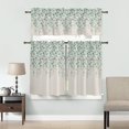 thumbnail image 4 of 3 Piece Kitchen Curtains Tiers and Valances Set, Yellow Gray Flower Vintage Floral Print Spring Summer Rod Pocket Short Window Treatment Tiers Curtains Panel and Valance for Cafe Bathroom, 4 of 6