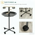 thumbnail image 5 of S-HOME Easy To Move Bird Stand With Wheels, Adjustable Height, Bird Feeder Station With Feed Bowls And Round Tray，Grey, 5 of 8