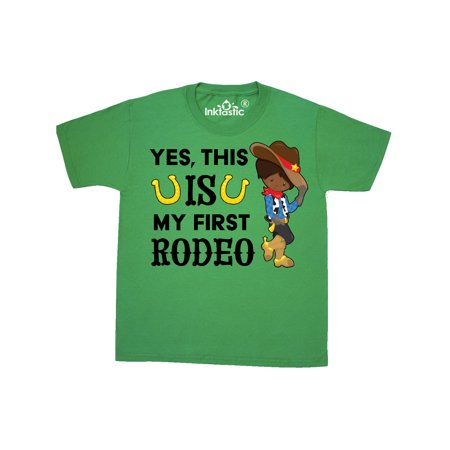 

Inktastic Yes this IS my First Rodeo- cowboy in hat and boots Youth T-Shirt